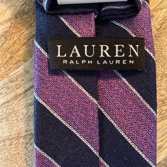 RALPH LAUREN Mens SLIM tie Graphic Stripe Print Purple & Blue Career fun $89 NEW - Picture 14 of 16
